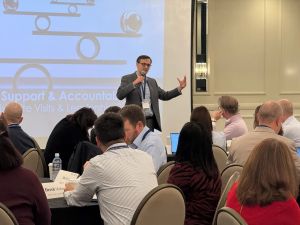 William Robinson, executive director of the University of Virginia’s Partnership for Leaders in Education program, address attendees at the Principal Supervisor Summit in St. Louis, Mo., in November 2024.