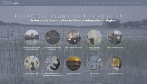 Screencap of webpage for "Proactive Planning for Resilience" website, featuring 10 circular images functioning as menu items