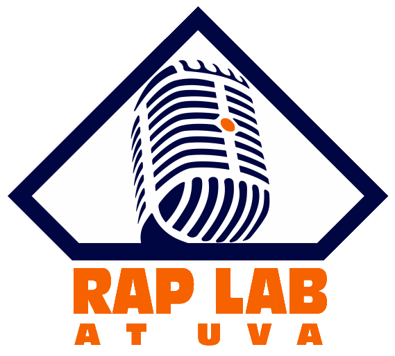 Logo for UVA Rap Lab, main design is of a microphone
